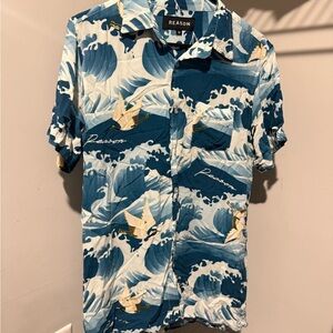 Reason Men's Ocean Wave Print Shirt